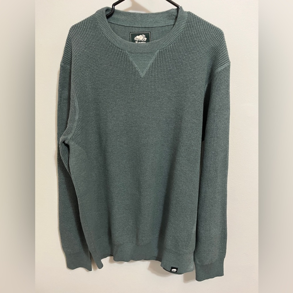 Roots Men's Crewneck Sweater in Teal
